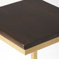 26" Gold Solid Wood Rectangular End Table