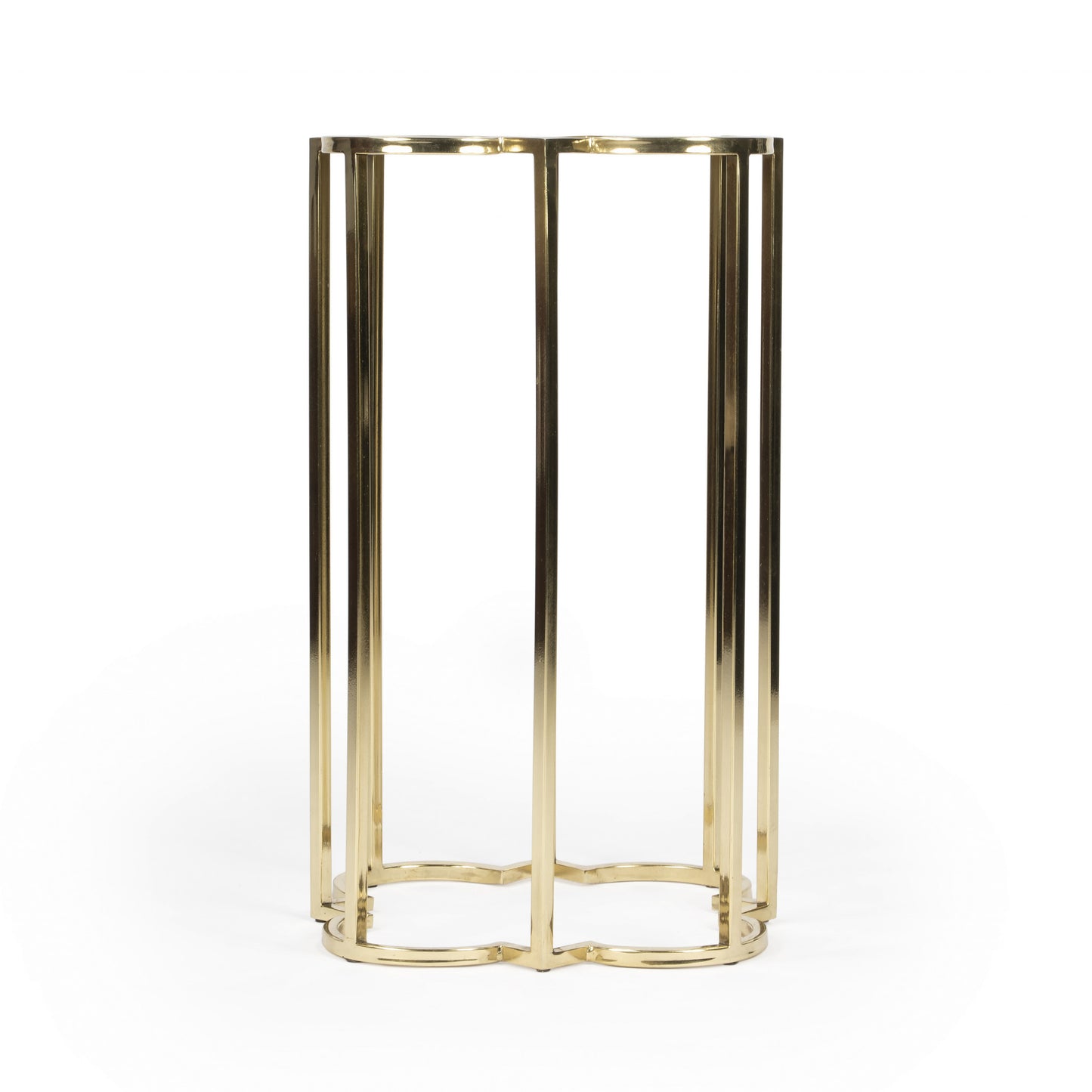 24" Gold And Black Glass Free Form End Table