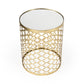 21" Gold Mirrored Round Mirrored End Table