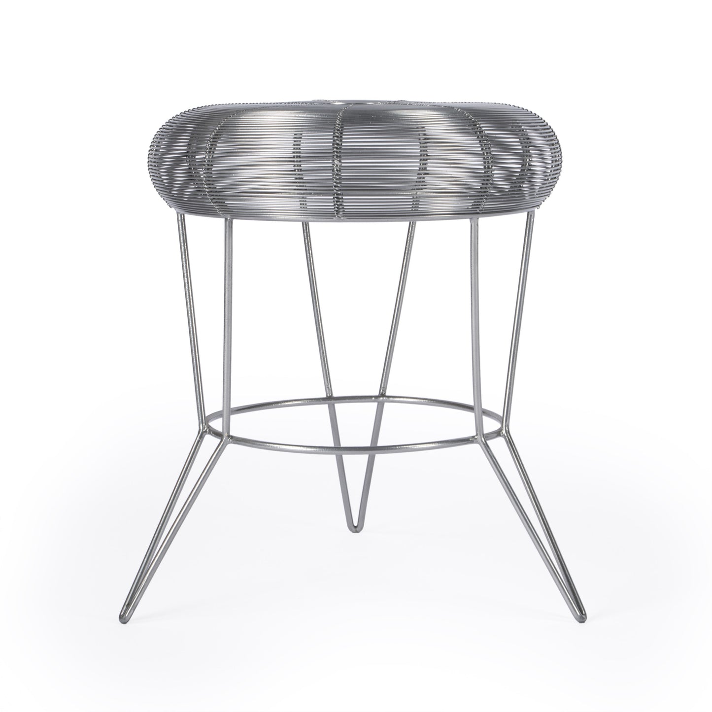 18" Silver Wire Round End Table