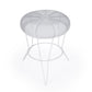 18" White Wire Round top End Table