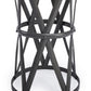 22" Gray Iron Hourglass Base Round Top End Table