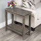 24" Brown Gray Rectangular End Table With Shelf