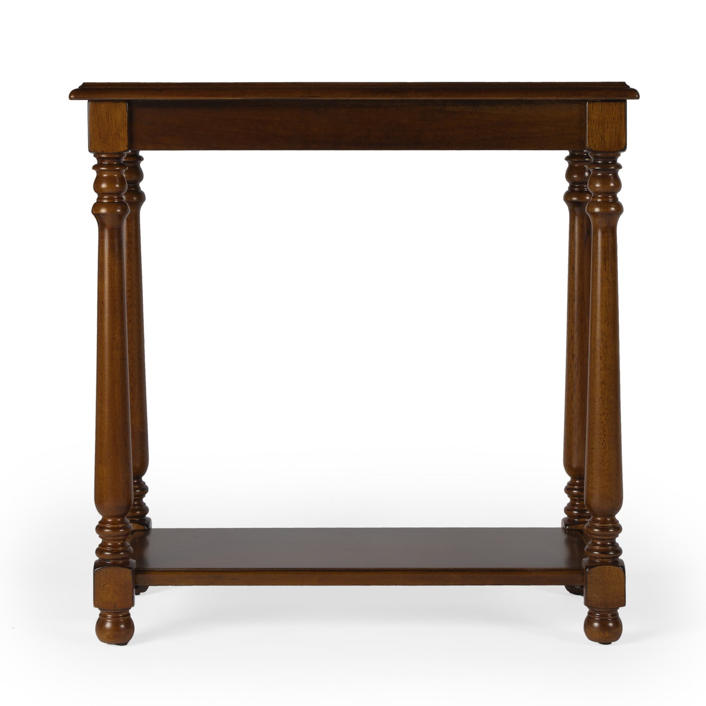 24" Brown End Table With Shelf