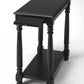 24" Black End Table With Shelf