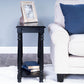 24" Black End Table With Shelf