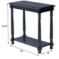 24" Black End Table With Shelf