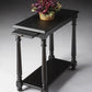 24" Black End Table With Shelf