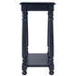 24" Black End Table With Shelf