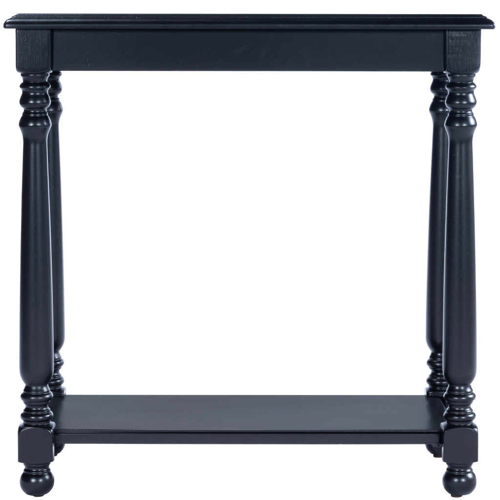 24" Black End Table With Shelf