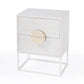 24" Off White Two Drawer Nightstand