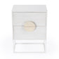 24" Off White Two Drawer Nightstand