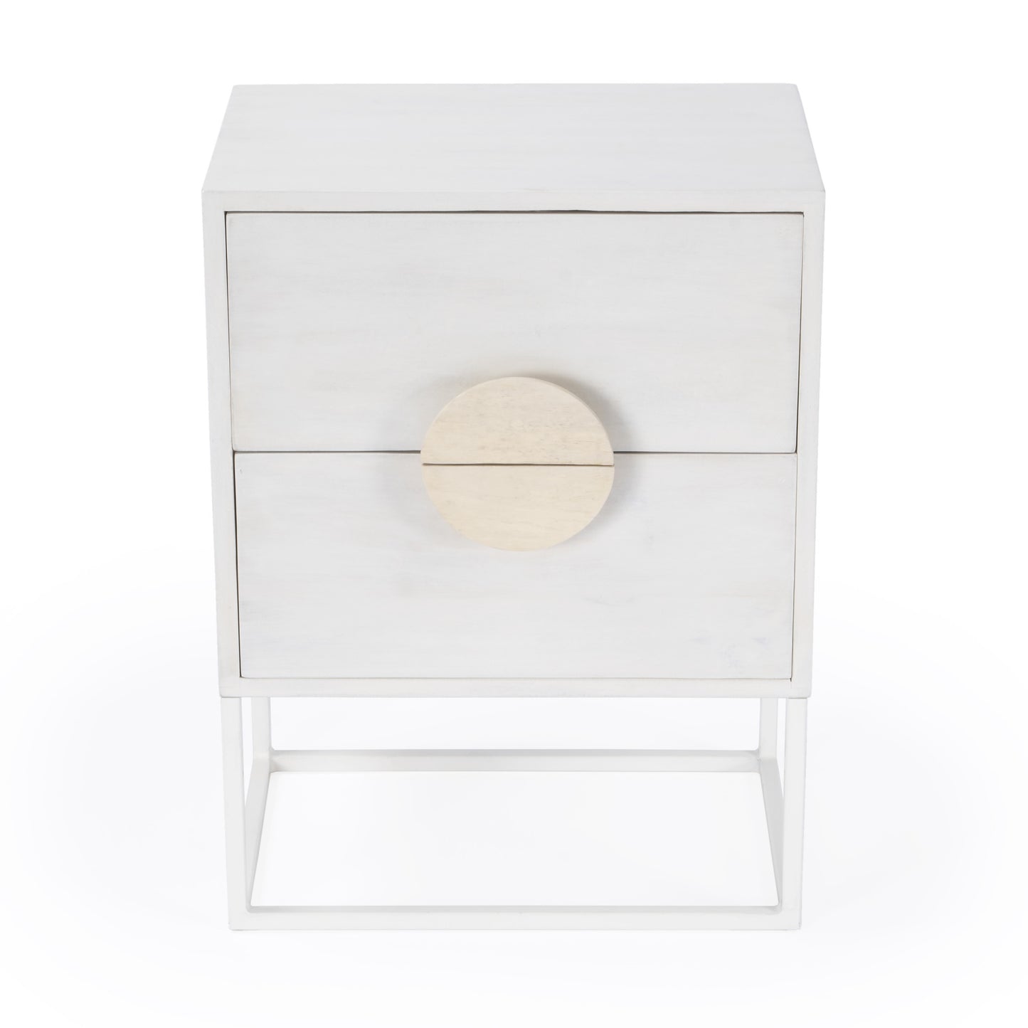 24" Off White Two Drawer Nightstand