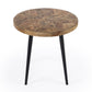 24" Brown Solid Wood and Black Round End Table