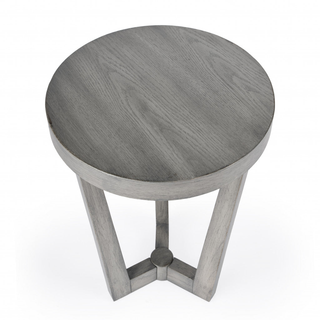 24" Gray Manufactured Wood Round End Table