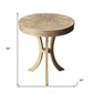 26" Beige Distressed Round Three Leg End Table