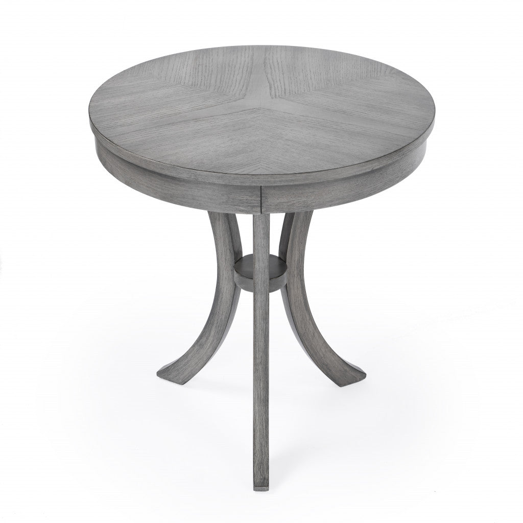 26" Gray Manufactured Wood Round End Table