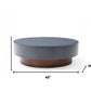 48" Antique Copper And Grey Steel Round Coffee Table