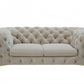 74" Beige And Gold Velvet Chesterfield Loveseat