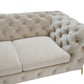 74" Beige And Gold Velvet Chesterfield Loveseat