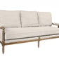 75" Ivory Linen Blend Sofa With Brown Legs