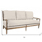 75" Ivory Linen Blend Sofa With Brown Legs