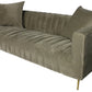 90" Gray Brown Velvet Sofa And Toss Pillows With Gold Legs