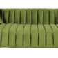 90" Olive Green Velvet Sofa And Toss Pillows With Gold Legs