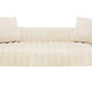 90" Ivory Velvet Sofa And Toss Pillows With Gold Legs