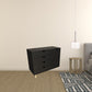 35" Black Solid Wood Four Drawer Combo Dresser