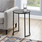 24" Black And Gray Round End Table