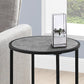 24" Black And Gray Round End Table