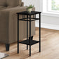 28" Black Square End Table With Shelf