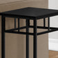 28" Black Square End Table With Shelf