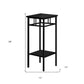 28" Black Square End Table With Shelf