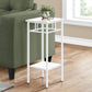 28" White Square End Table With Shelf