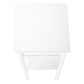 28" White Square End Table With Shelf