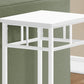 28" White Square End Table With Shelf