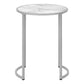 24" Silver And White Round End Table