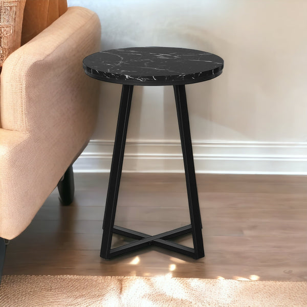 22 Black Round End Table