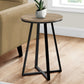 22" Black And Deep Taupe Round End Table