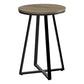 22" Black And Deep Taupe Round End Table