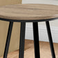 22" Black And Deep Taupe Round End Table