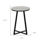 22" Black And Gray Round End Table