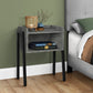 23" Black And Gray End Table With Shelf