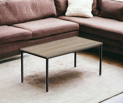 40" Dark Taupe And Black Rectangular Coffee Table