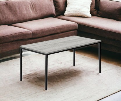 40" Grey And Black Rectangular Coffee Table