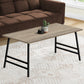 40" Dark Taupe And Black Rectangular Coffee Table