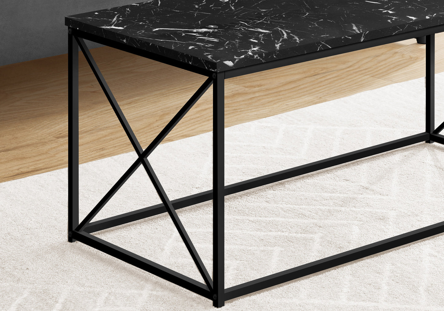 41" Black Rectangular Coffee Table