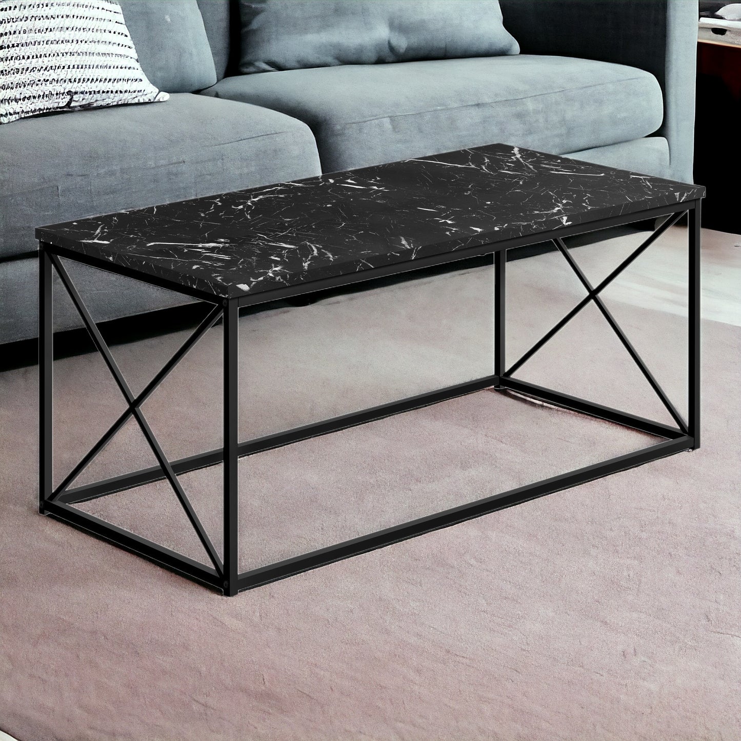 41" Black Rectangular Coffee Table